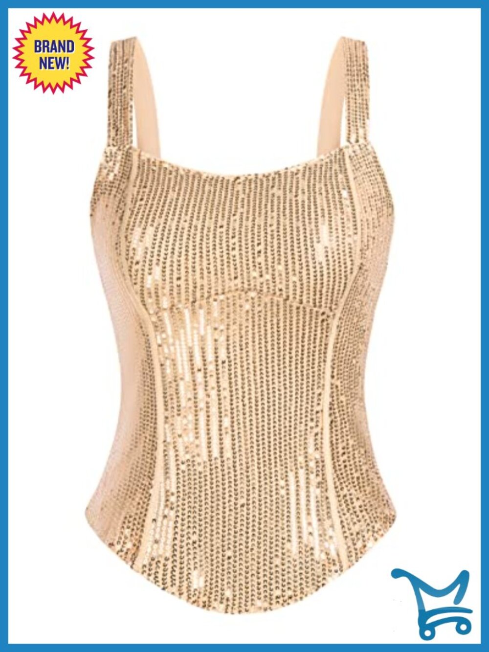 Sequin Bustier Corset Tank Top Slim Fit Sleeveless Party